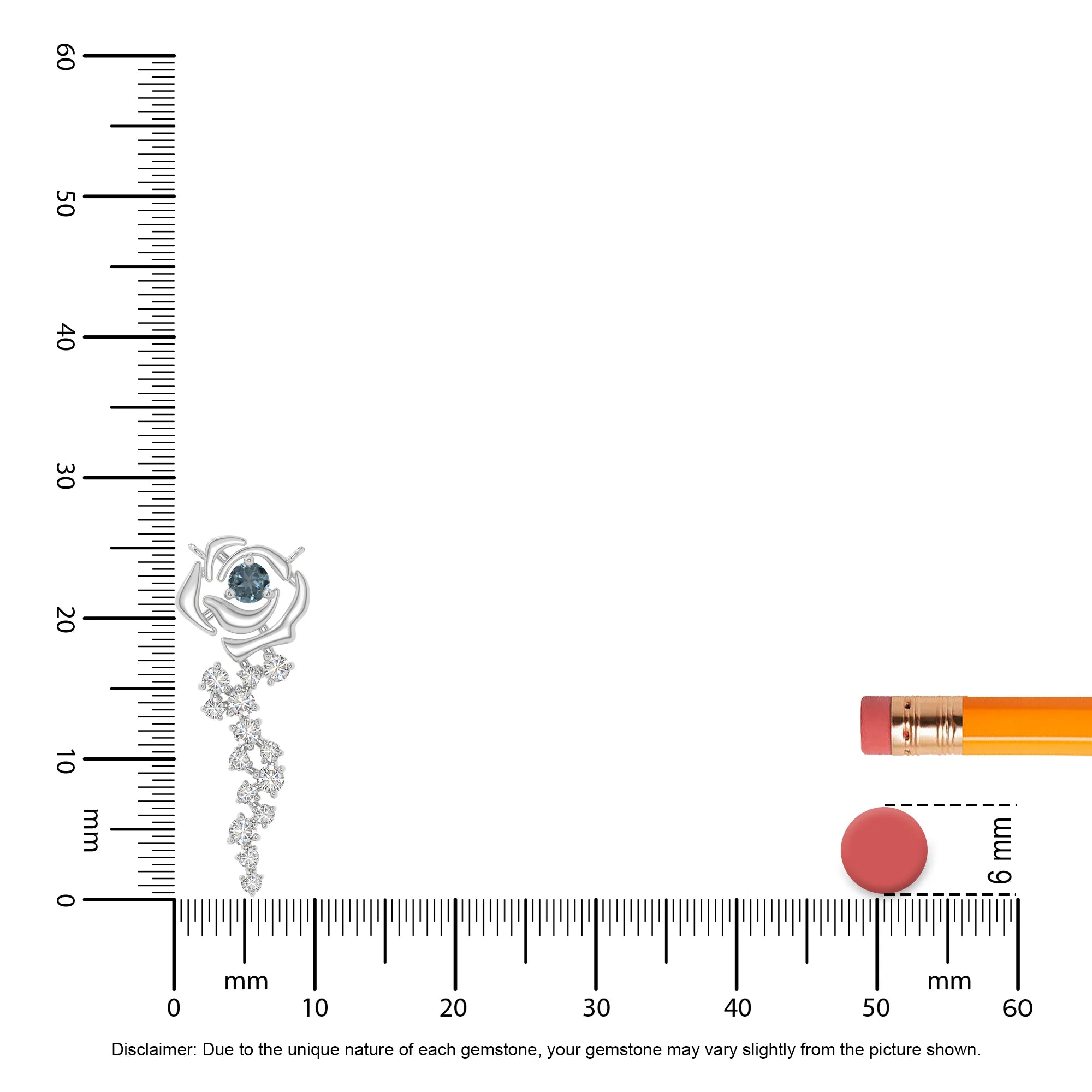 natural london blue topaz rose flower necklaces in sterling silver 
