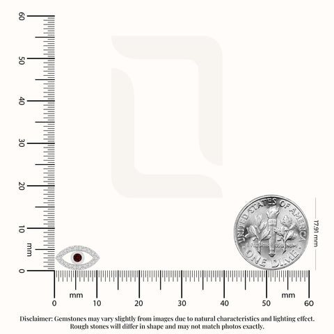 natural garnet evil eye stud earrings in sterling silver 