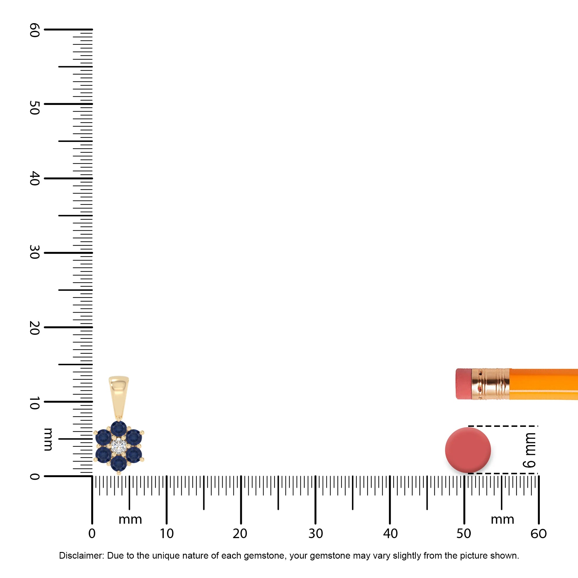 natural blue-sapphire flower necklaces in yellow gold vermeil 