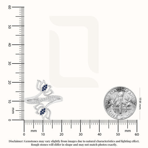 natural blue sapphire lotus blossom rings in sterling silver 