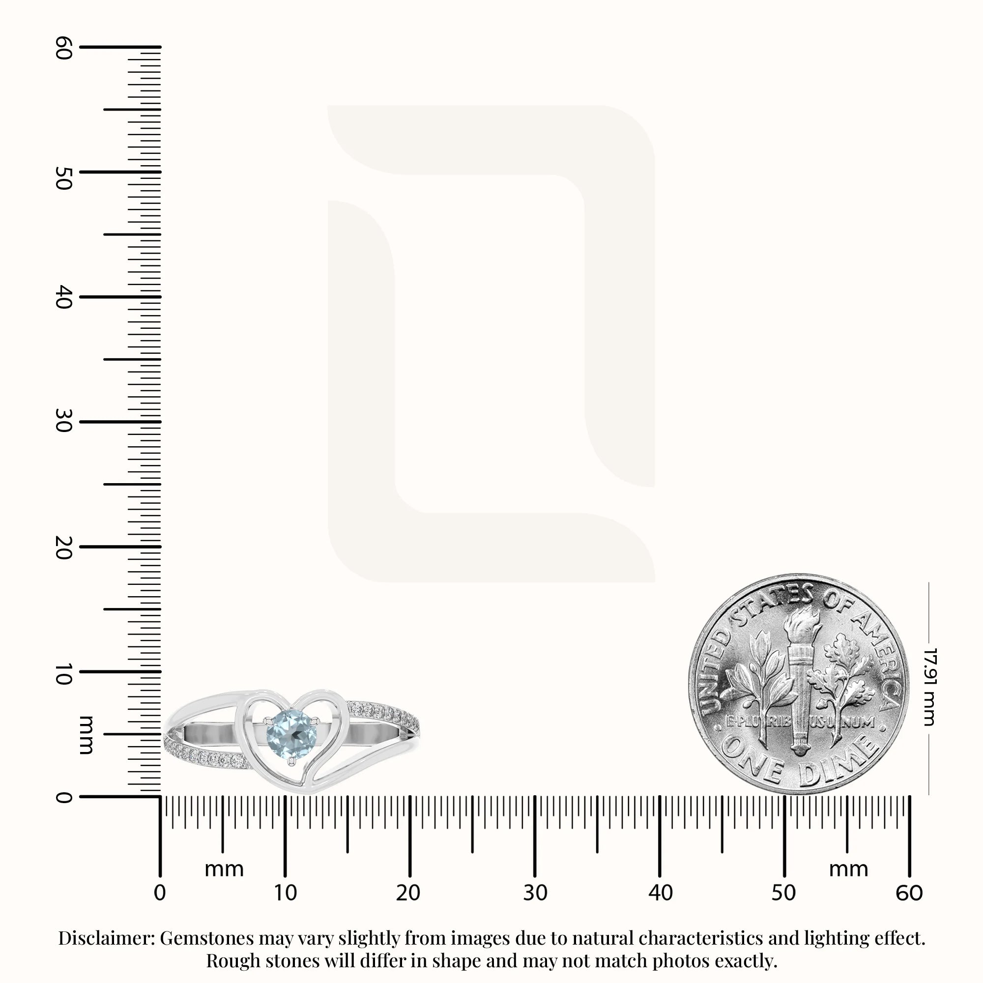 natural aquamarine heart promise rings in sterling silver 