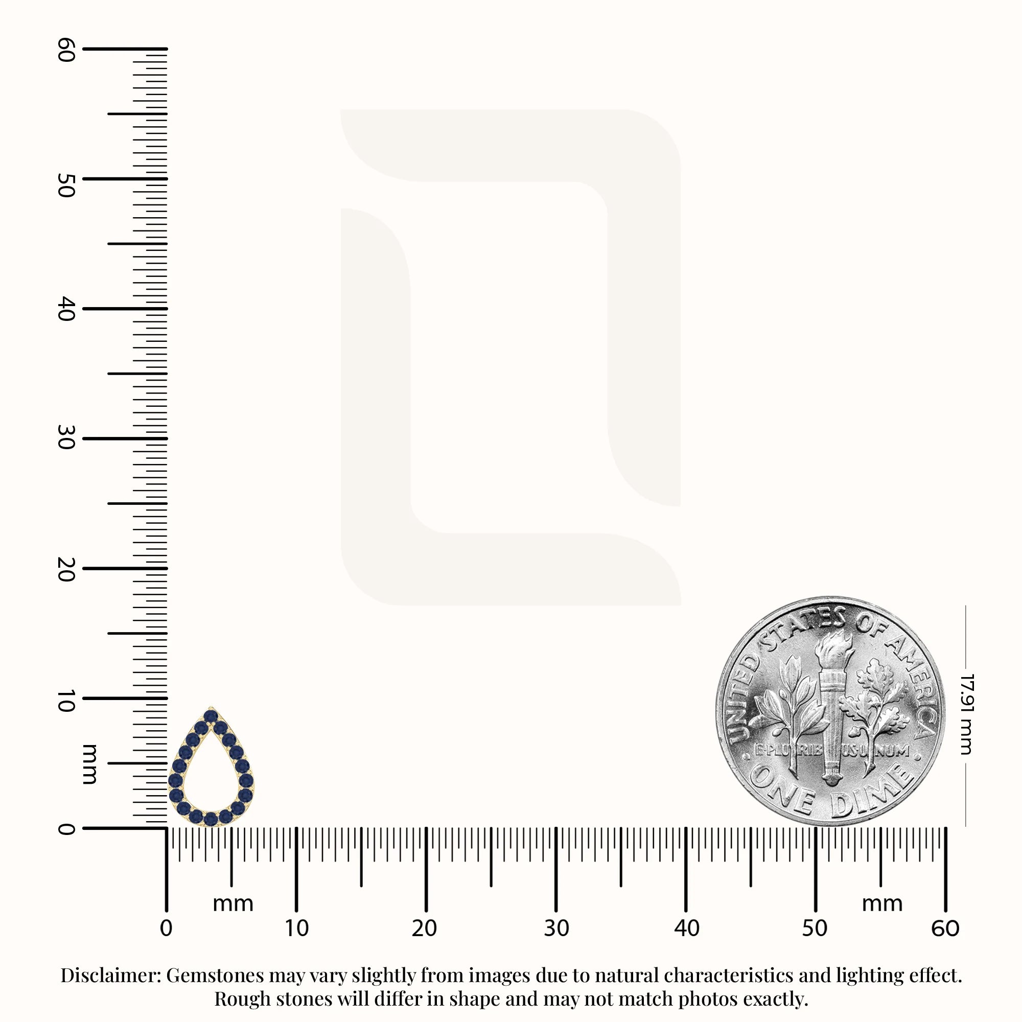 natural blue-sapphire teardrop stud earrings in yellow gold vermeil 