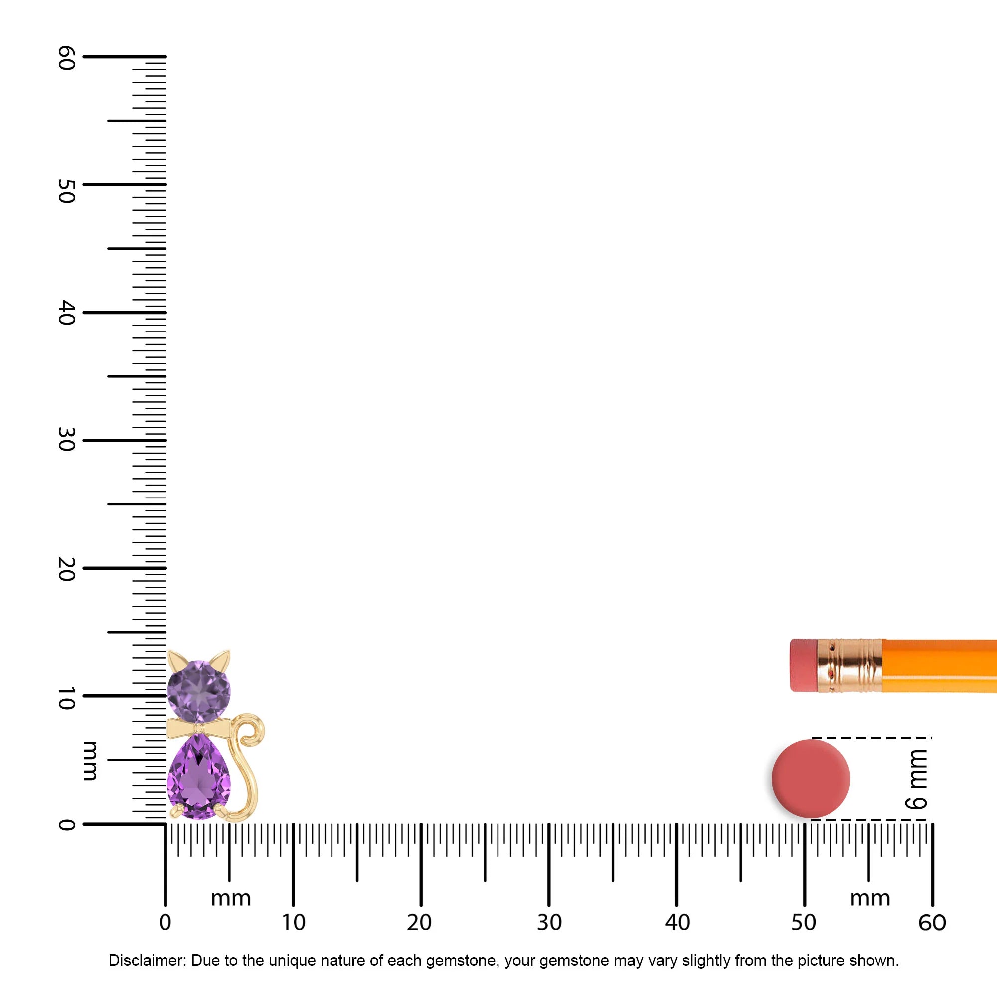 natural amethyst cat necklaces in yellow gold vermeil 