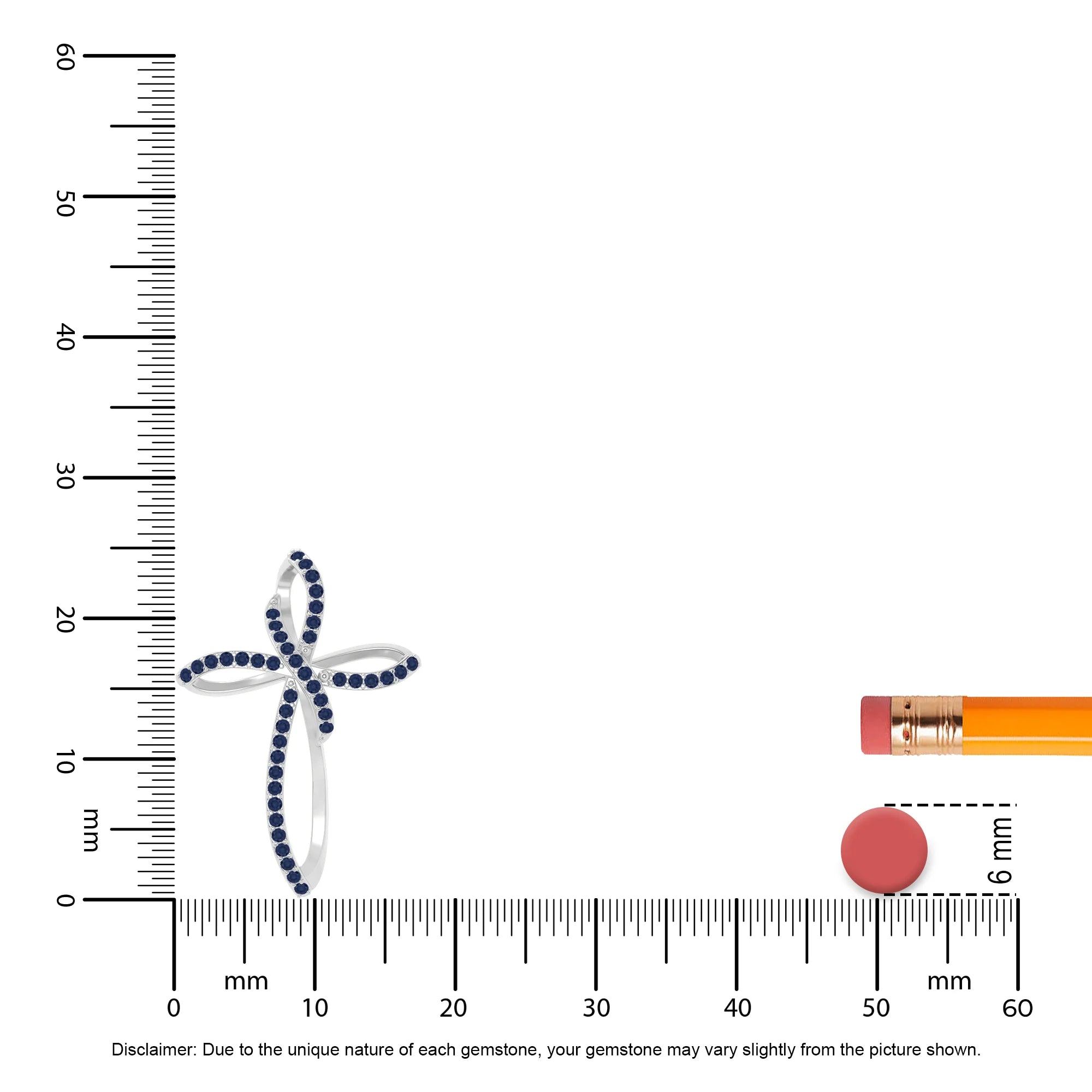 natural blue-sapphire infinity cross necklaces in sterling silver 