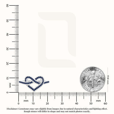 natural blue sapphire infinity knot heart promise rings in sterling silver 