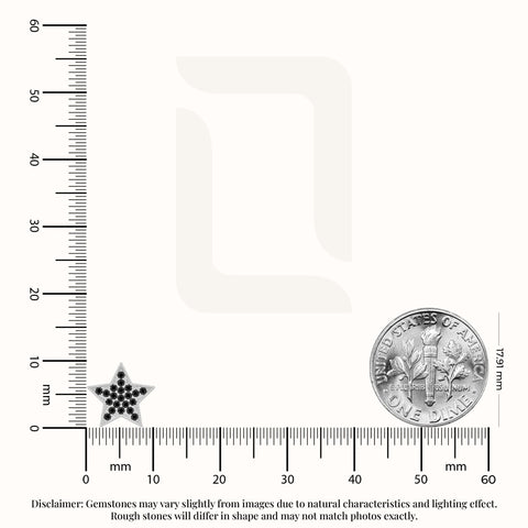 natural black-onyx star stud earrings in sterling silver 