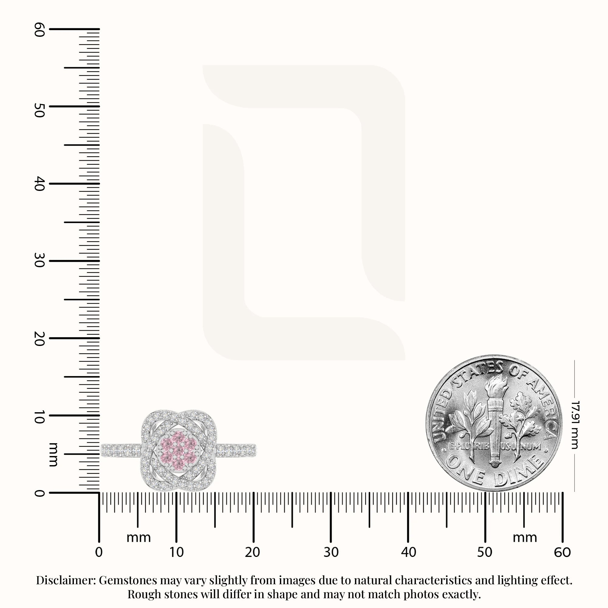 natural pink tourmaline infinity promise rings in sterling silver 