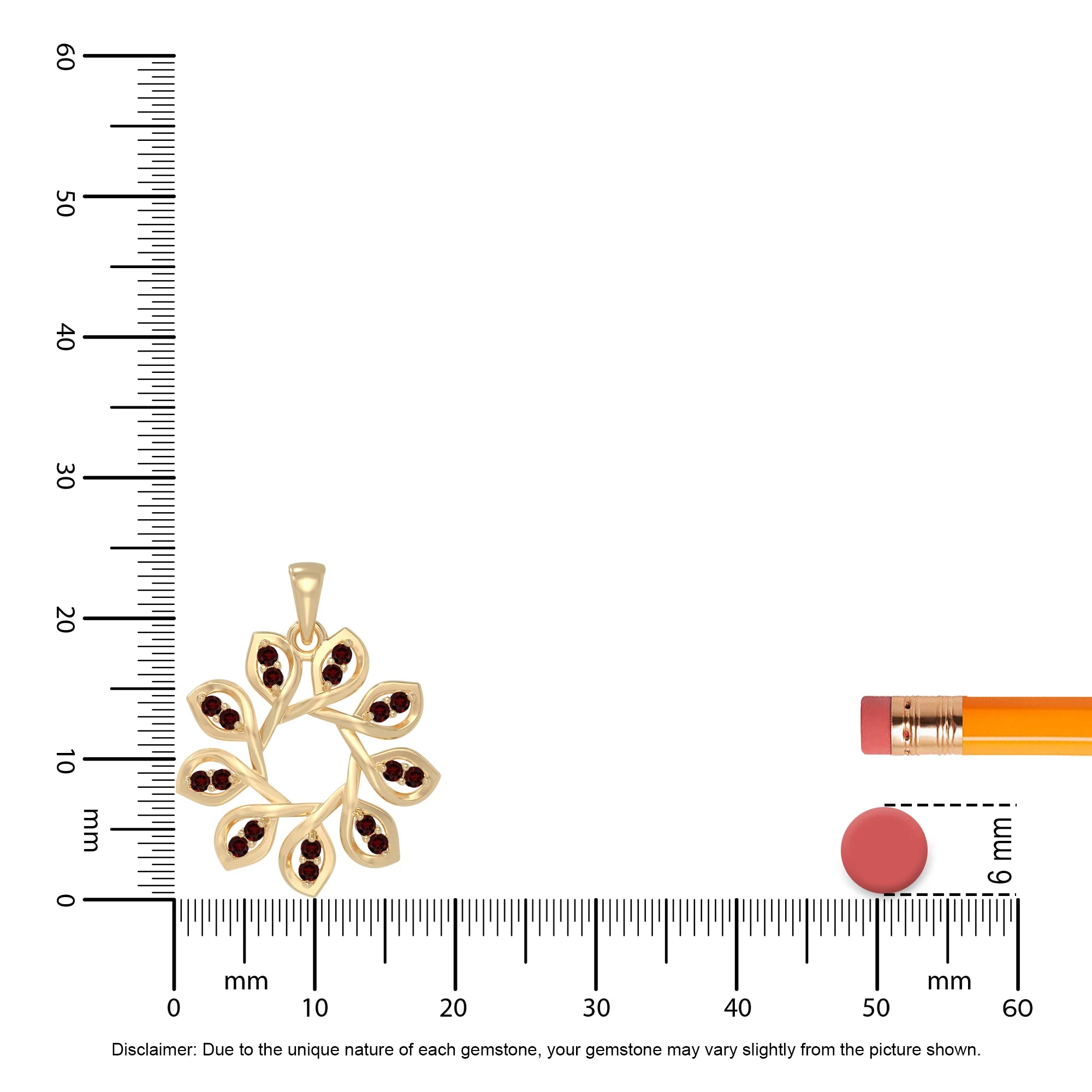 natural garnet flower necklaces in yellow gold vermeil 