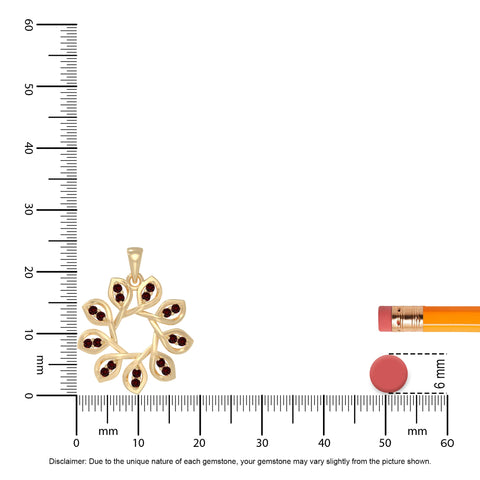 natural garnet flower necklaces in yellow gold vermeil 