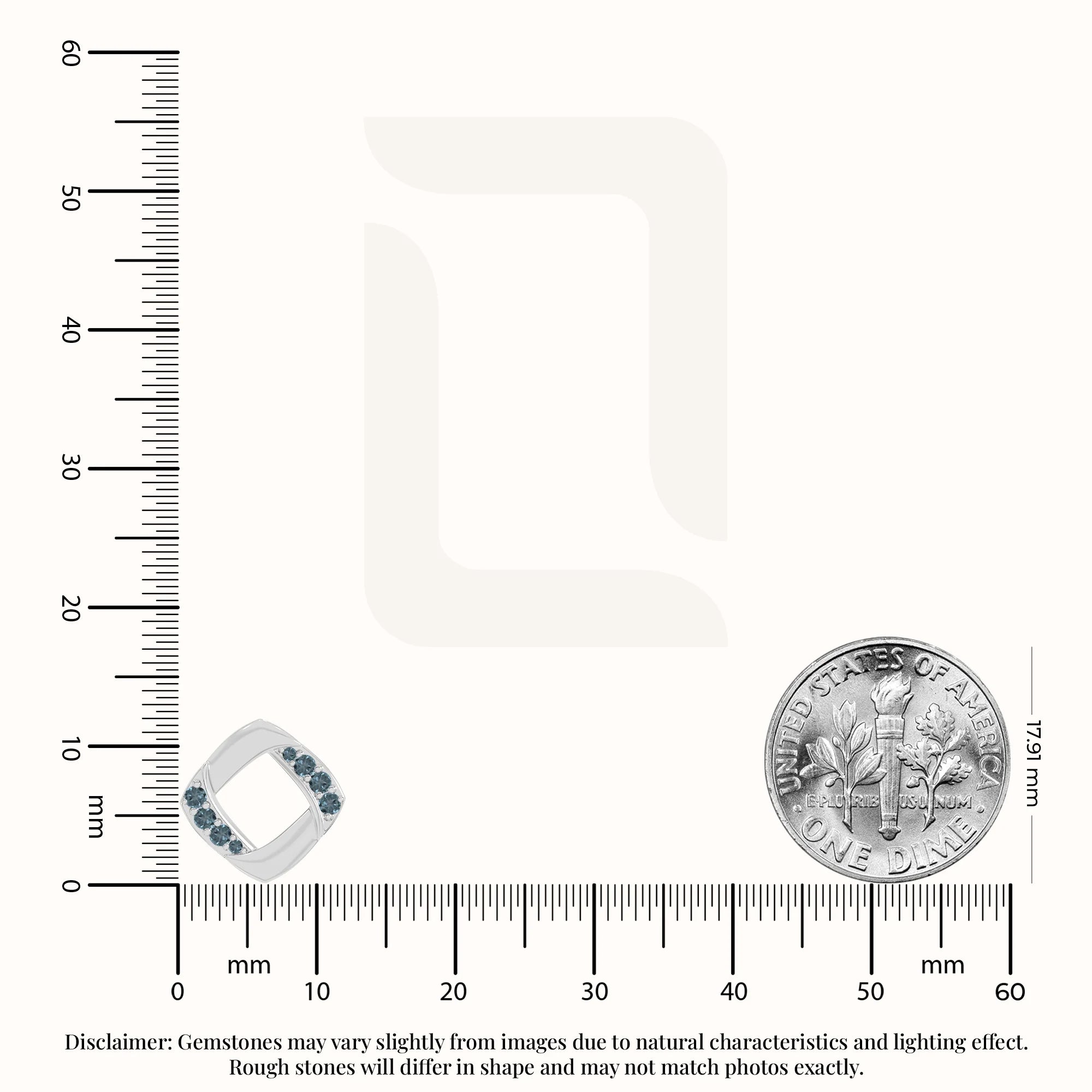 natural london-blue-topaz square stud earrings in sterling silver 