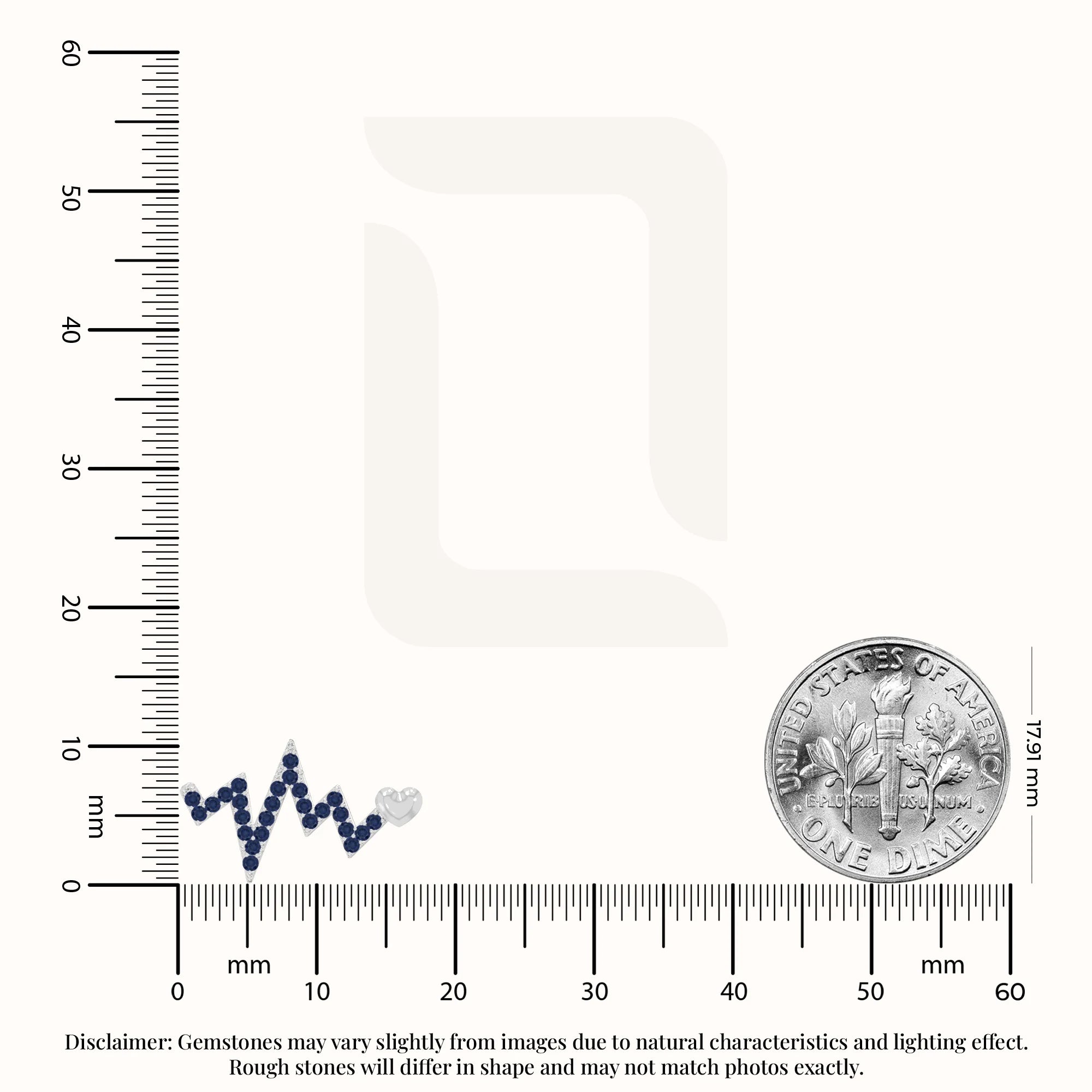 natural blue-sapphire heartbeat stud earrings in sterling silver 