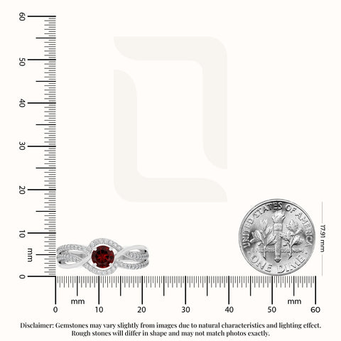 natural garnet solitaire engagement rings in sterling silver 