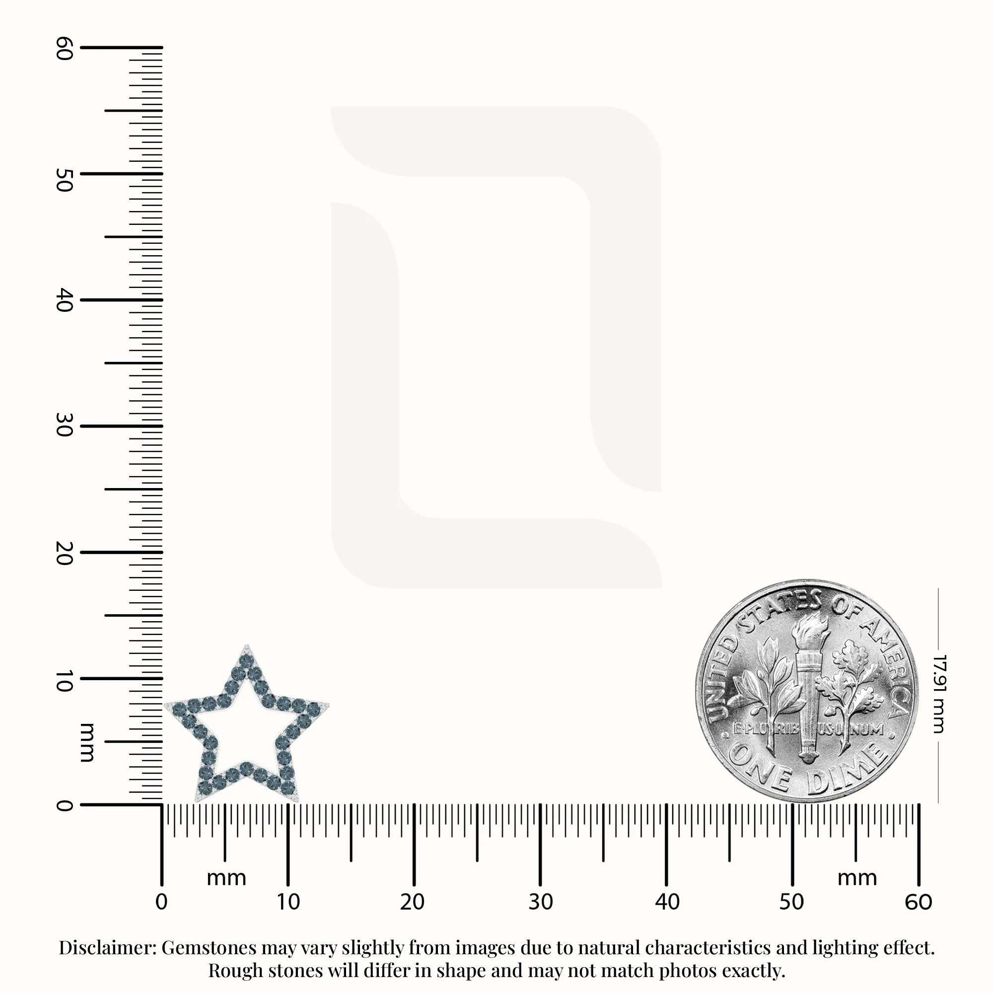 natural london-blue-topaz star stud earrings in sterling silver 