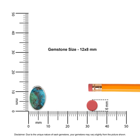 natural chrysocolla oval shape pendant necklace