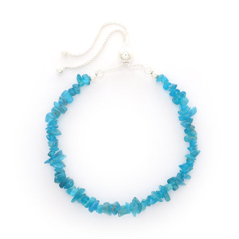 natural neon-apatite rough shape bolo bracelet