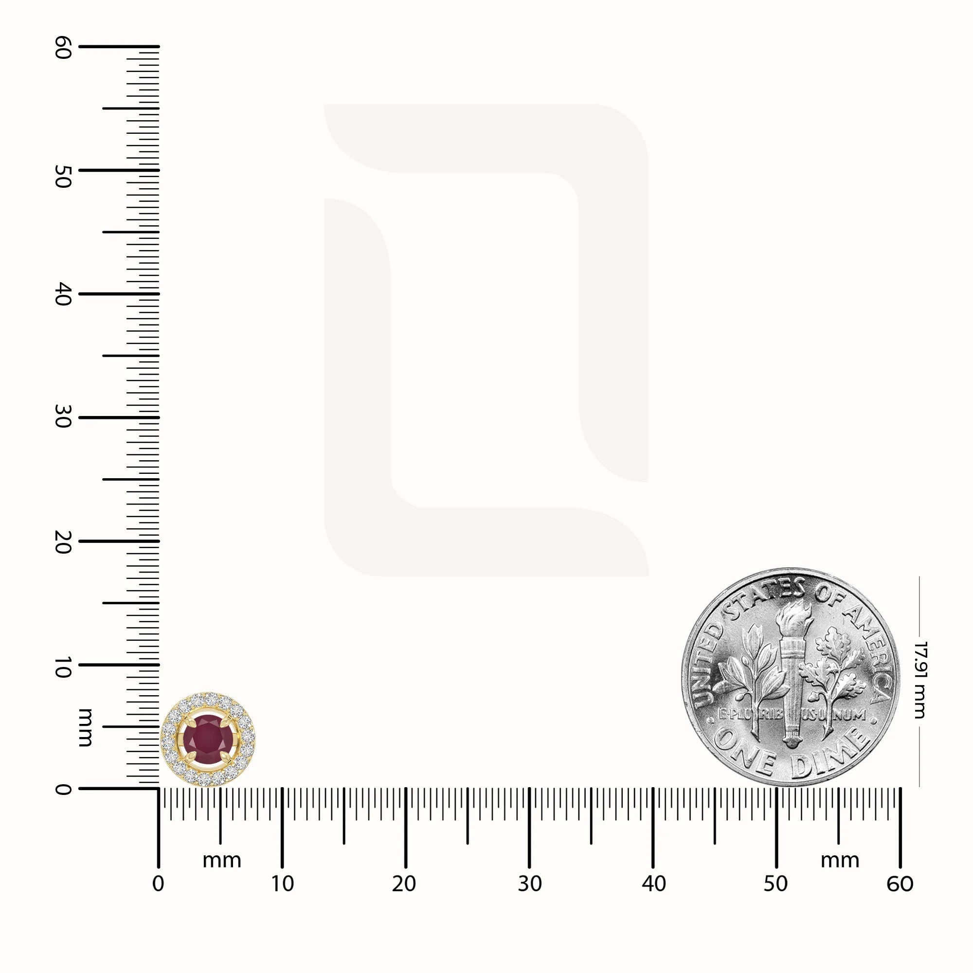 natural ruby halo stud earrings in yellow gold vermeil 