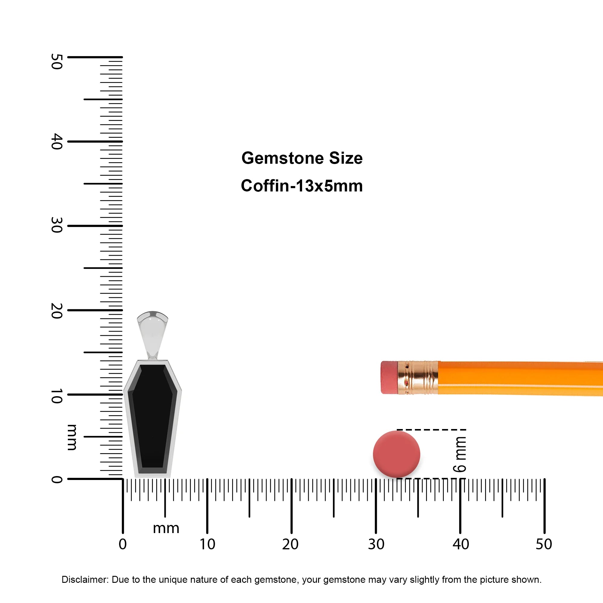 natural black-tourmaline coffin shape pendant necklace