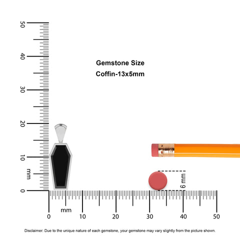 natural black-tourmaline coffin shape pendant necklace