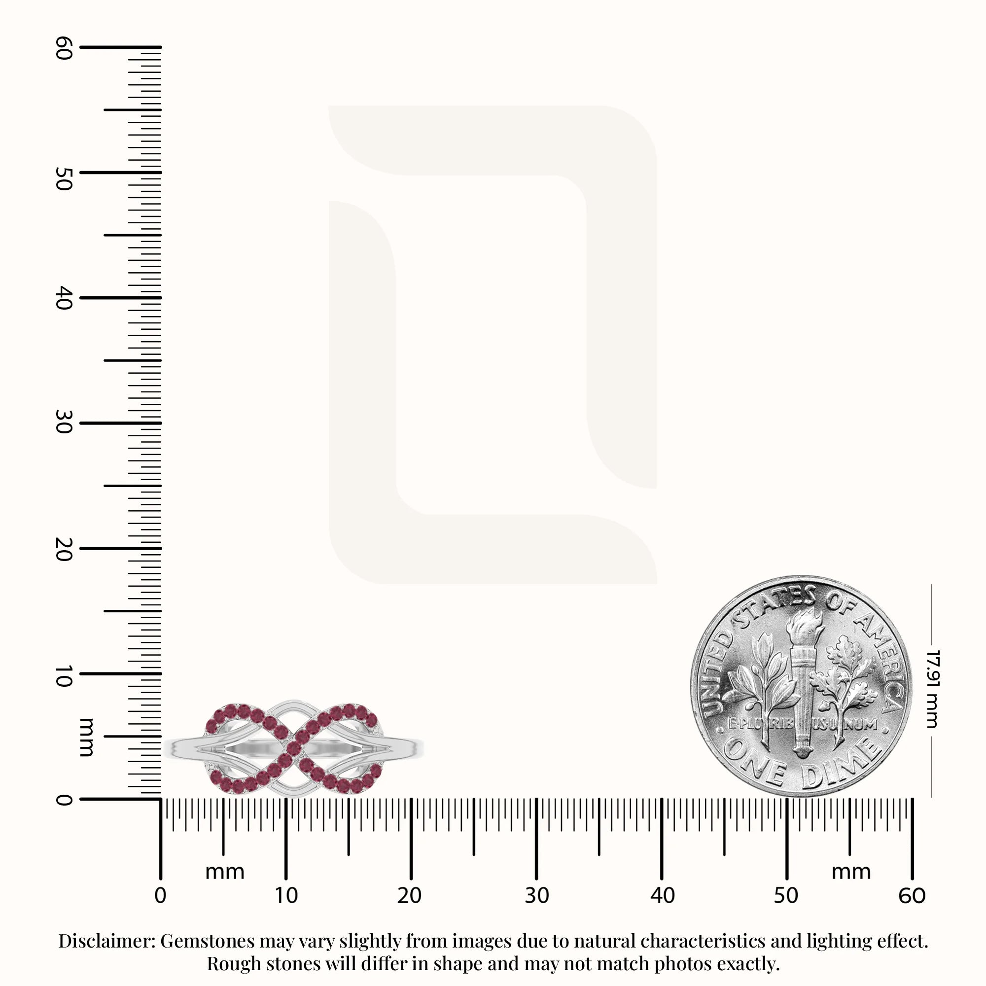 natural ruby infinity promise rings in sterling silver 