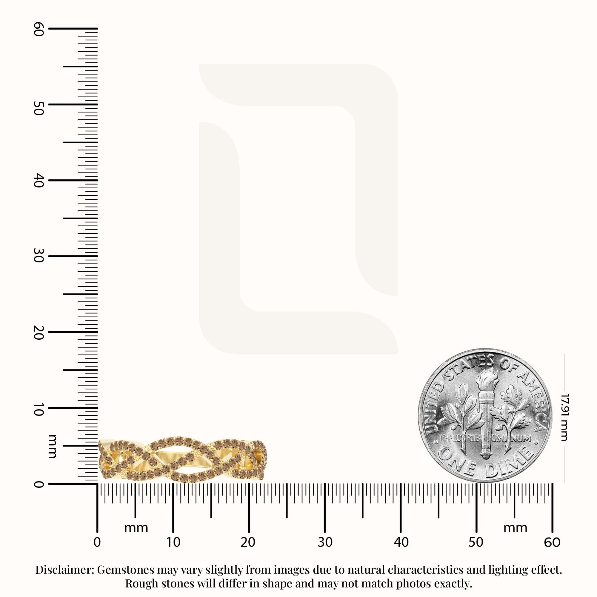 natural citrine twisted braided wedding band rings in yellow gold vermeil