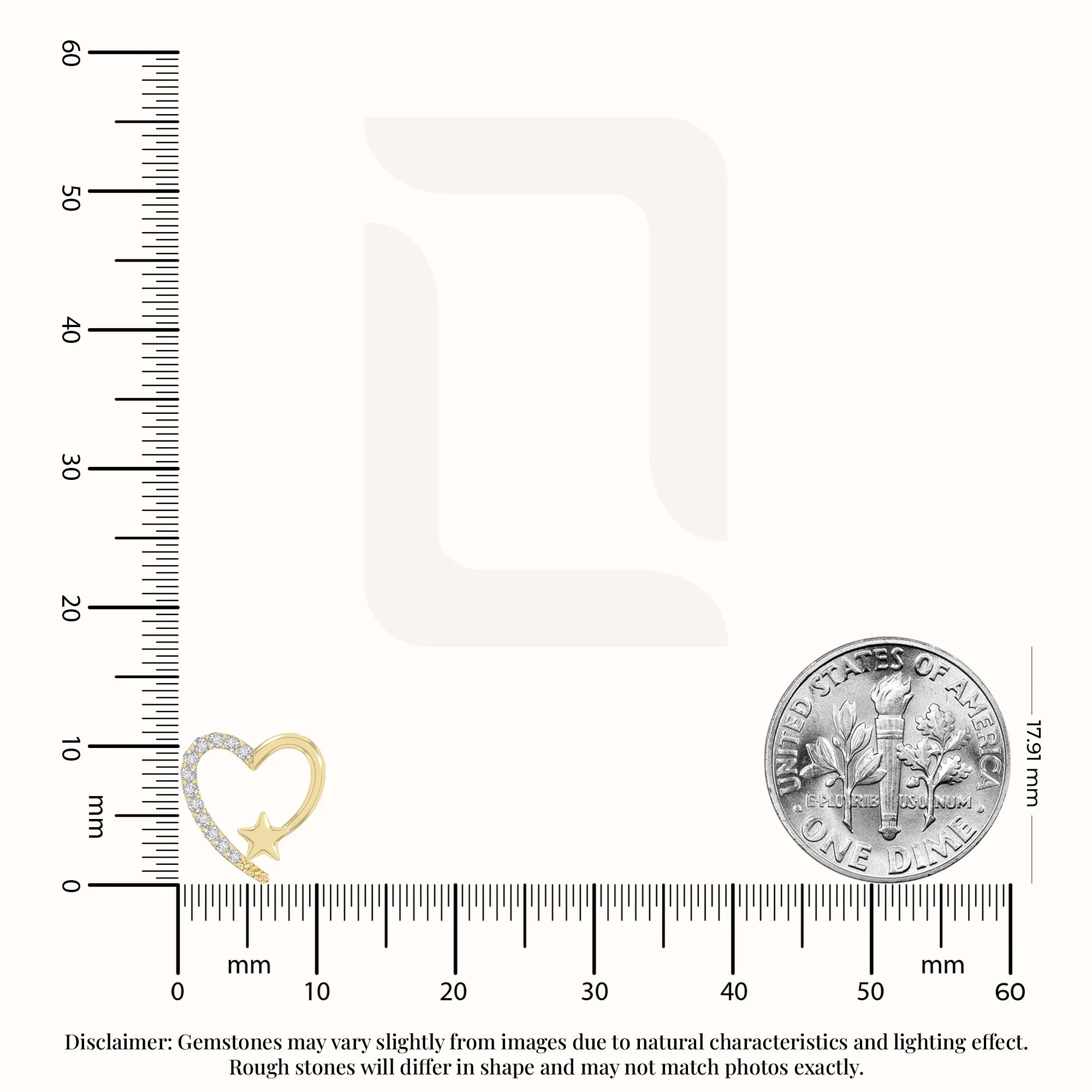 moissanite heart-star stud earrings in yellow gold vermeil 