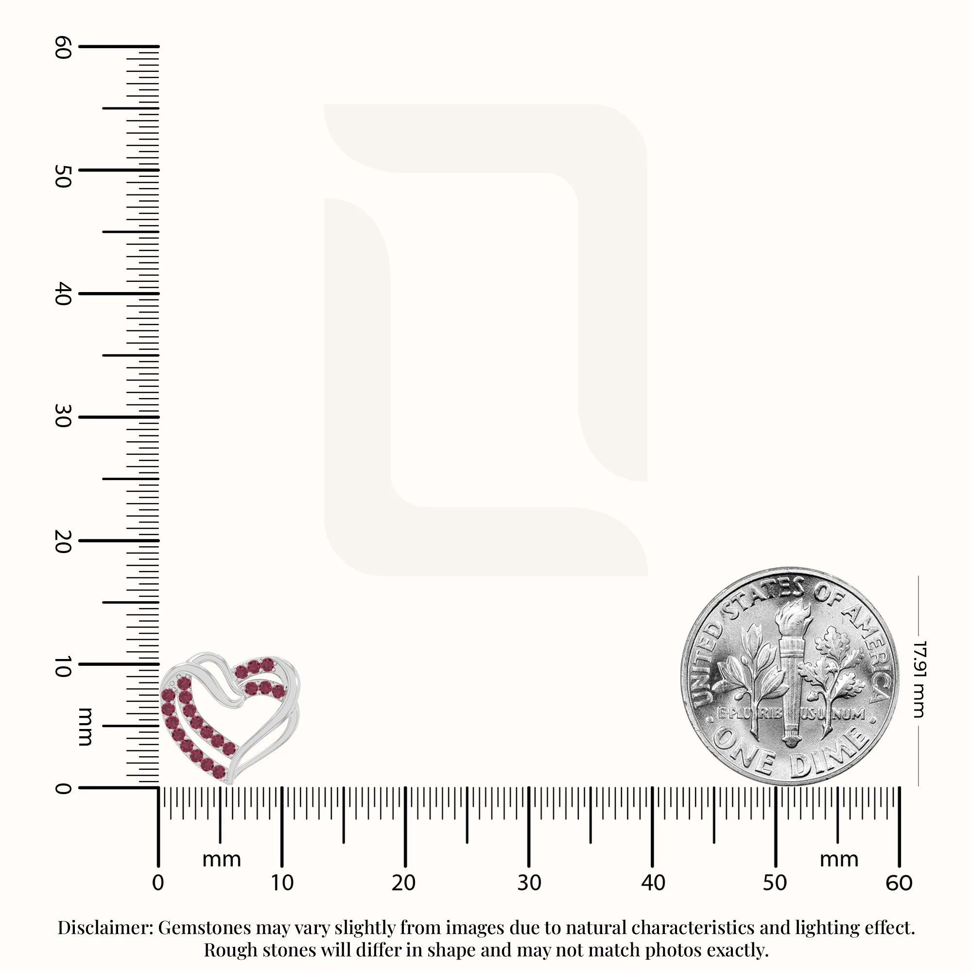 natural ruby heart-in-heart stud earrings in sterling silver 