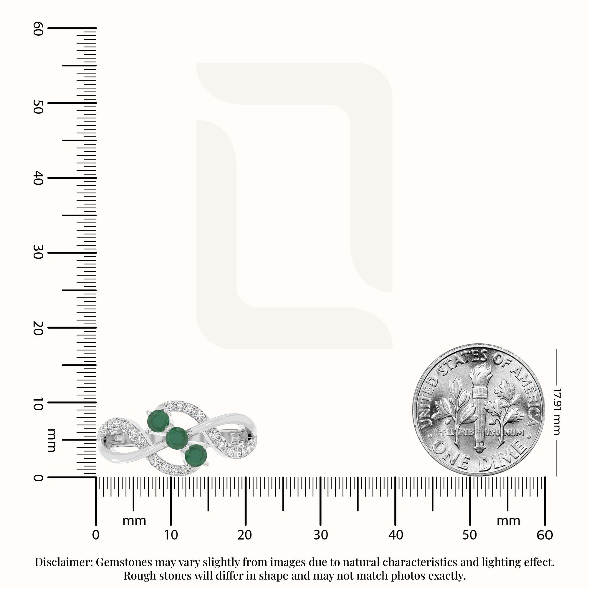 natural emerald infinity promise rings in sterling silver 