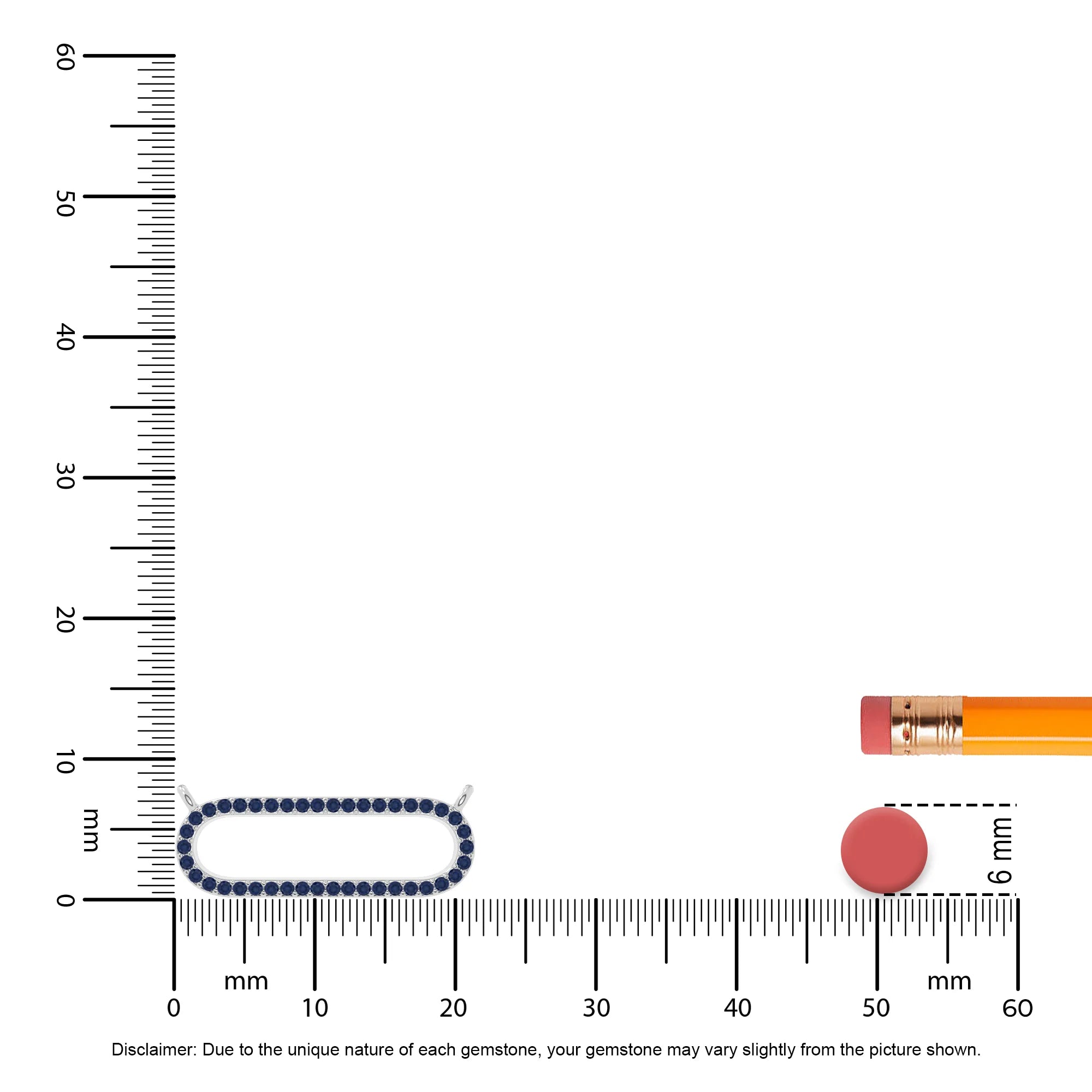 natural blue-sapphire oval paperclip necklaces in sterling silver 