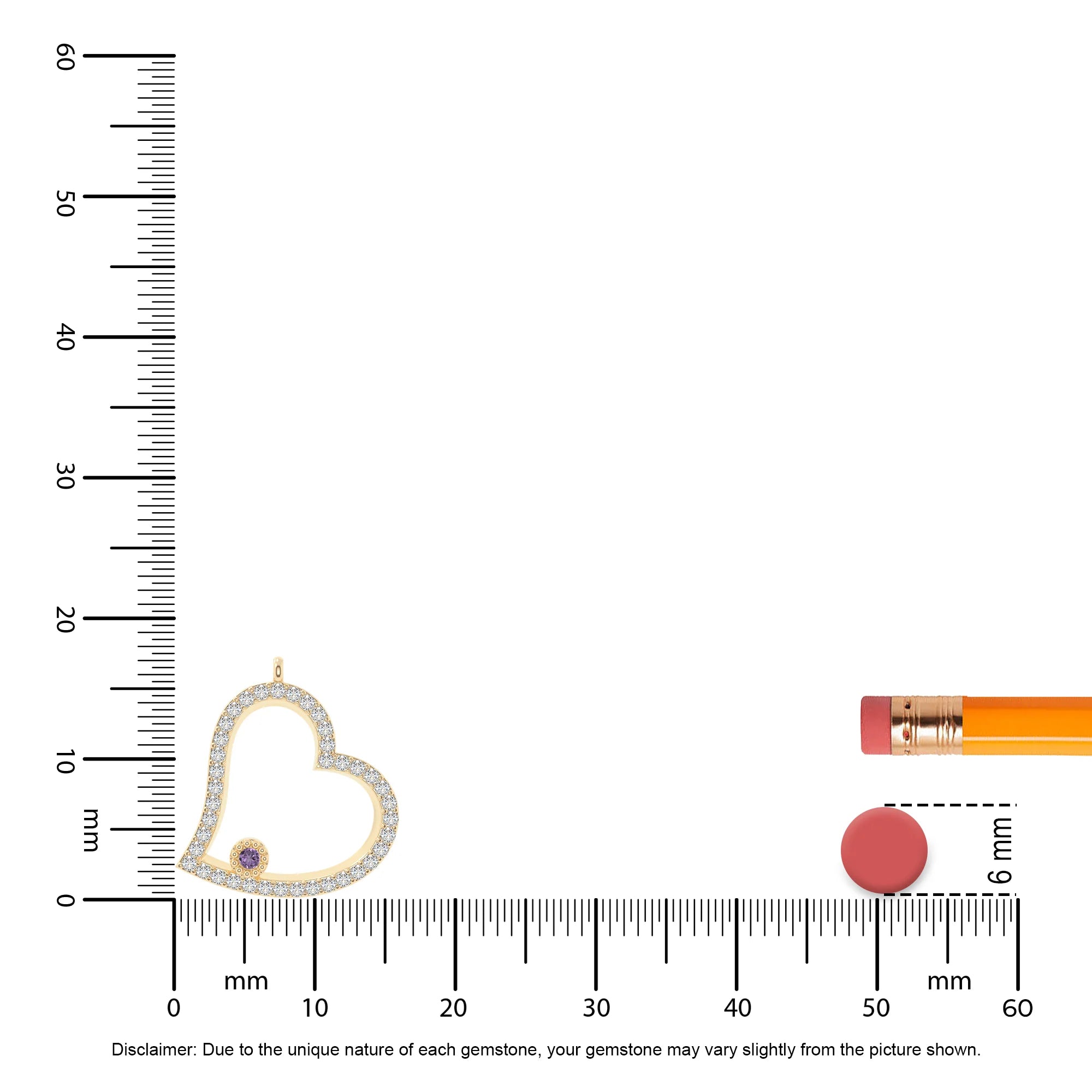 natural amethyst heart necklaces in yellow gold vermeil 