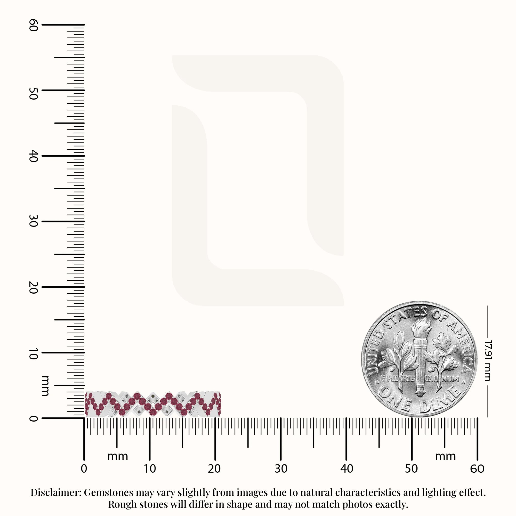 natural ruby zig-zag wedding band rings in sterling silver 