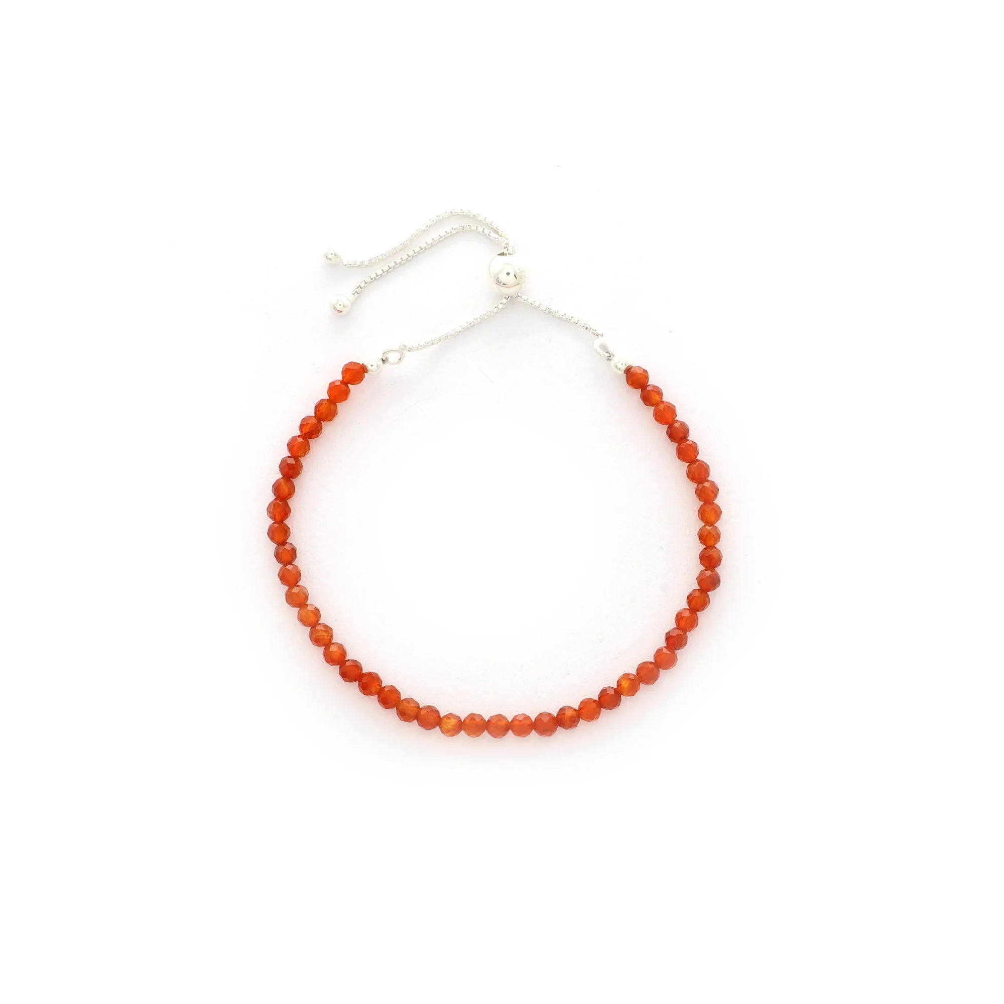 natural carnelian round shape bolo bracelet