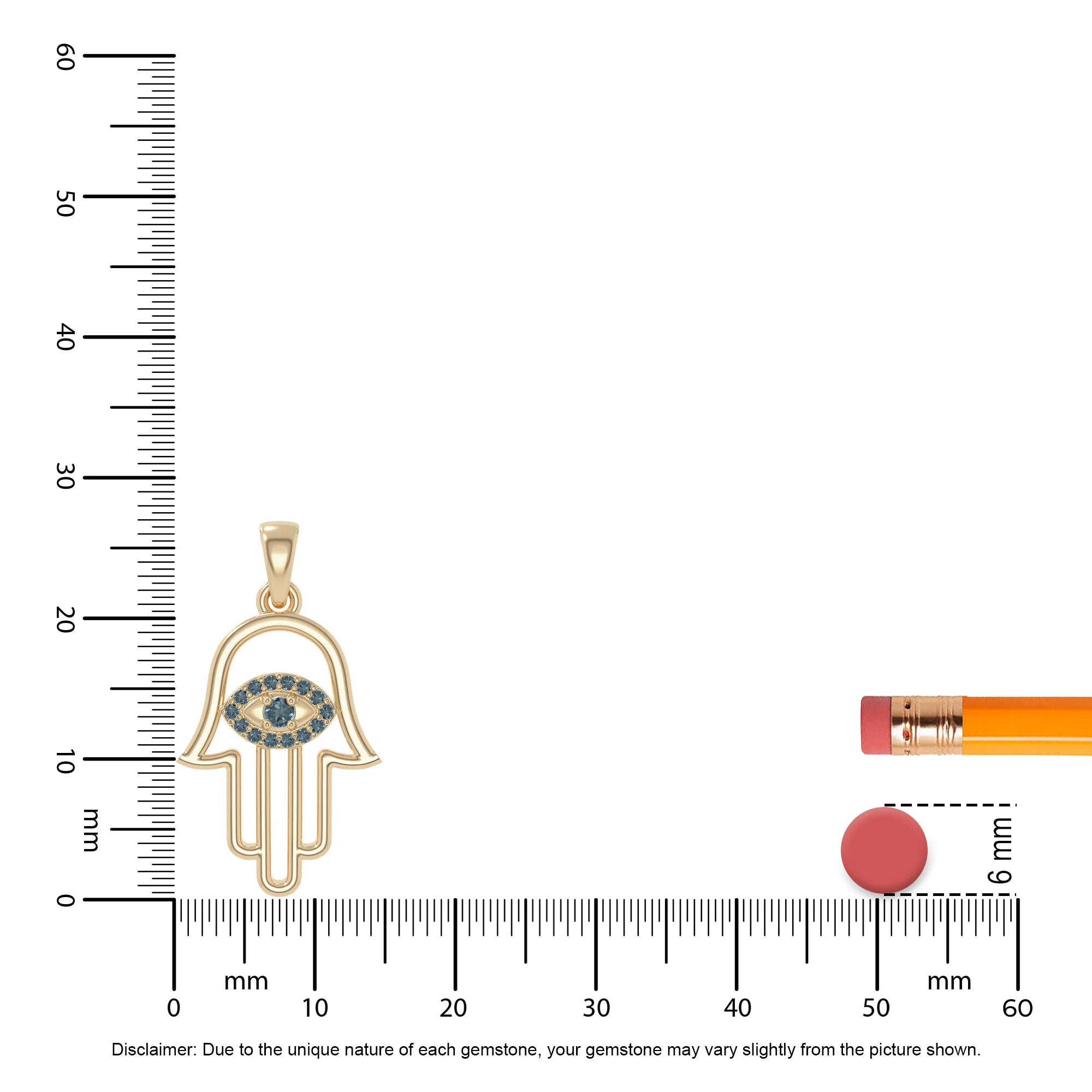 natural london-blue-topaz evil eye hamsa hand necklaces in yellow gold vermeil 