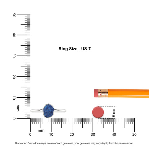 azurite rough shape stackable bezel-set ring