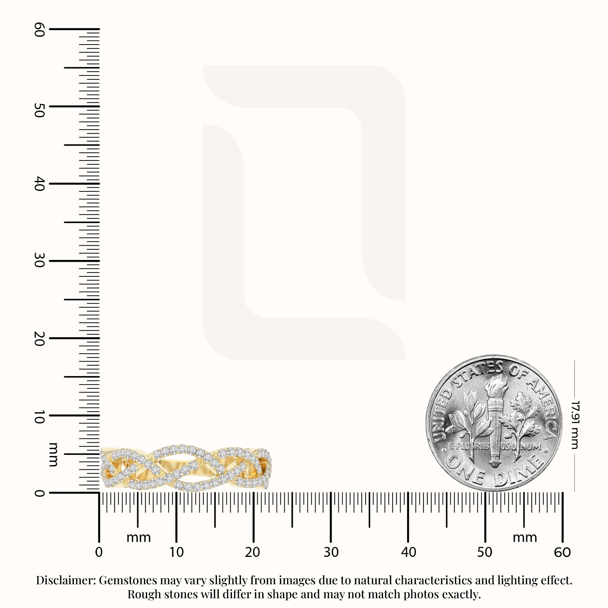 natural moissanite twisted braided wedding band rings in yellow gold vermeil