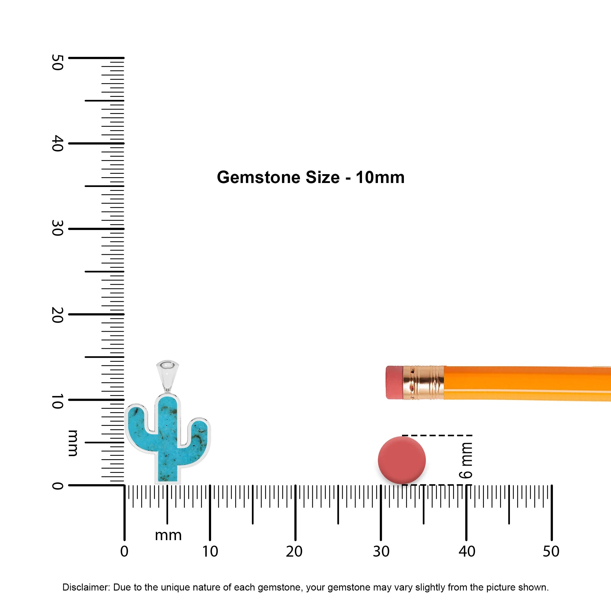 natural blue-turquoise cactus shape pendant necklace