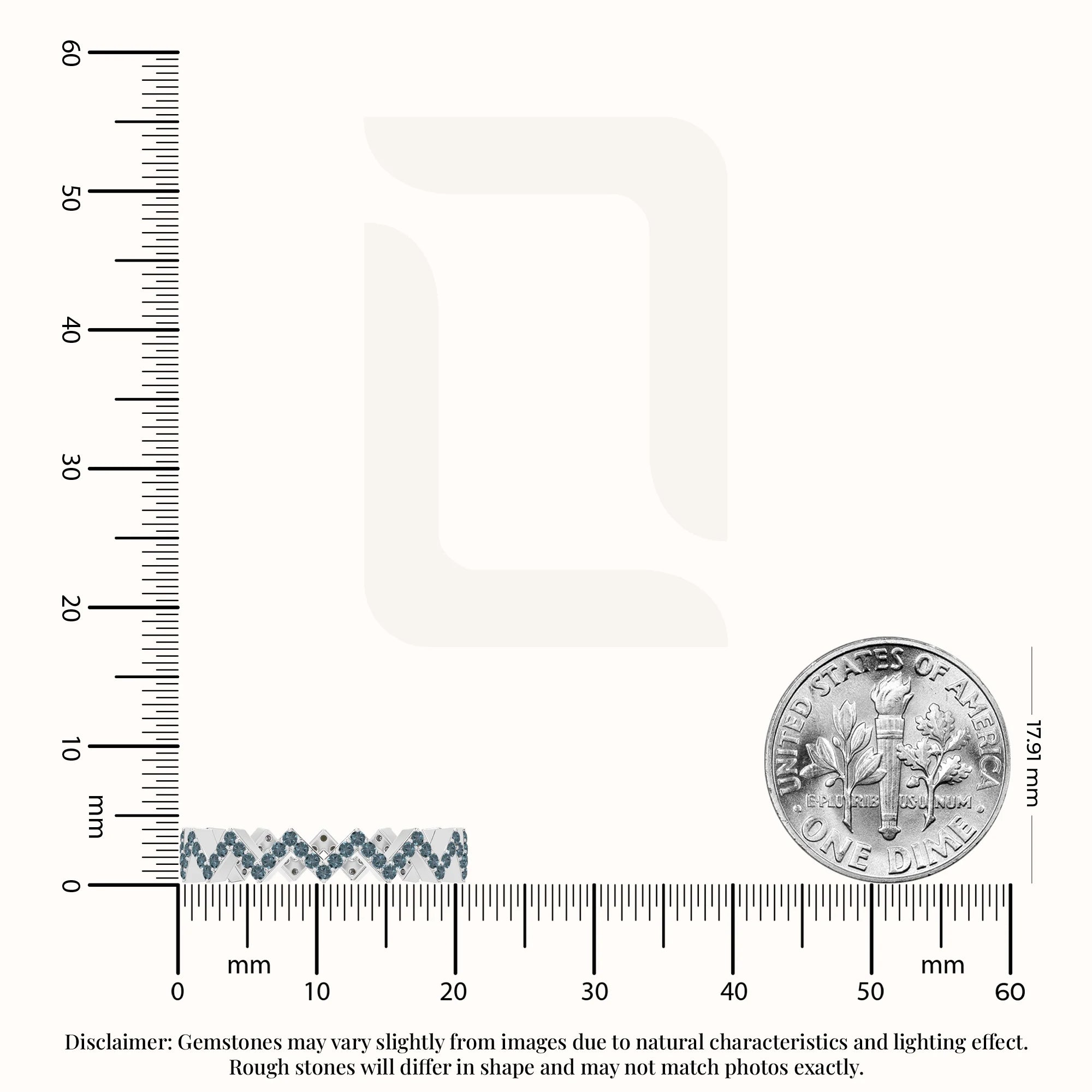 natural london blue topaz zig-zag wedding band rings in sterling silver 
