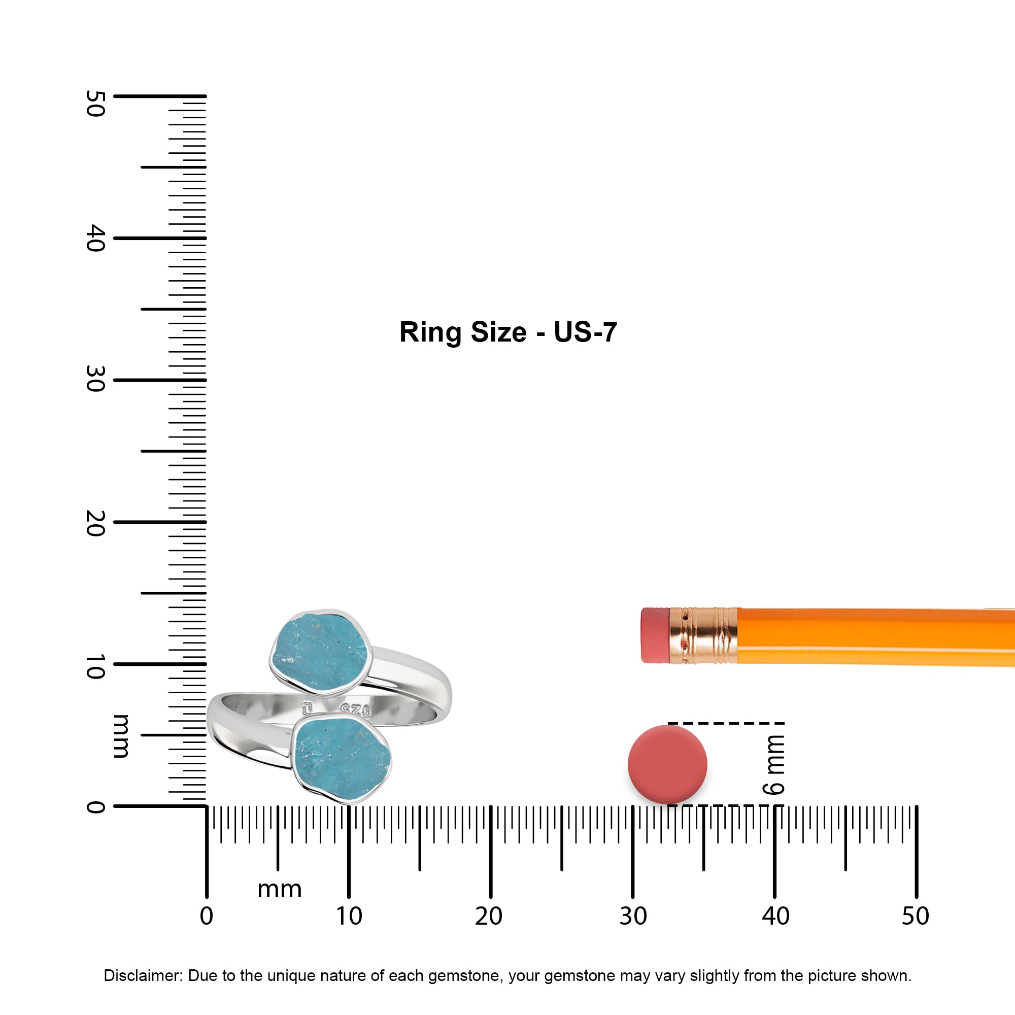 paraiba-apatite rough shape stackable bezel-set ring