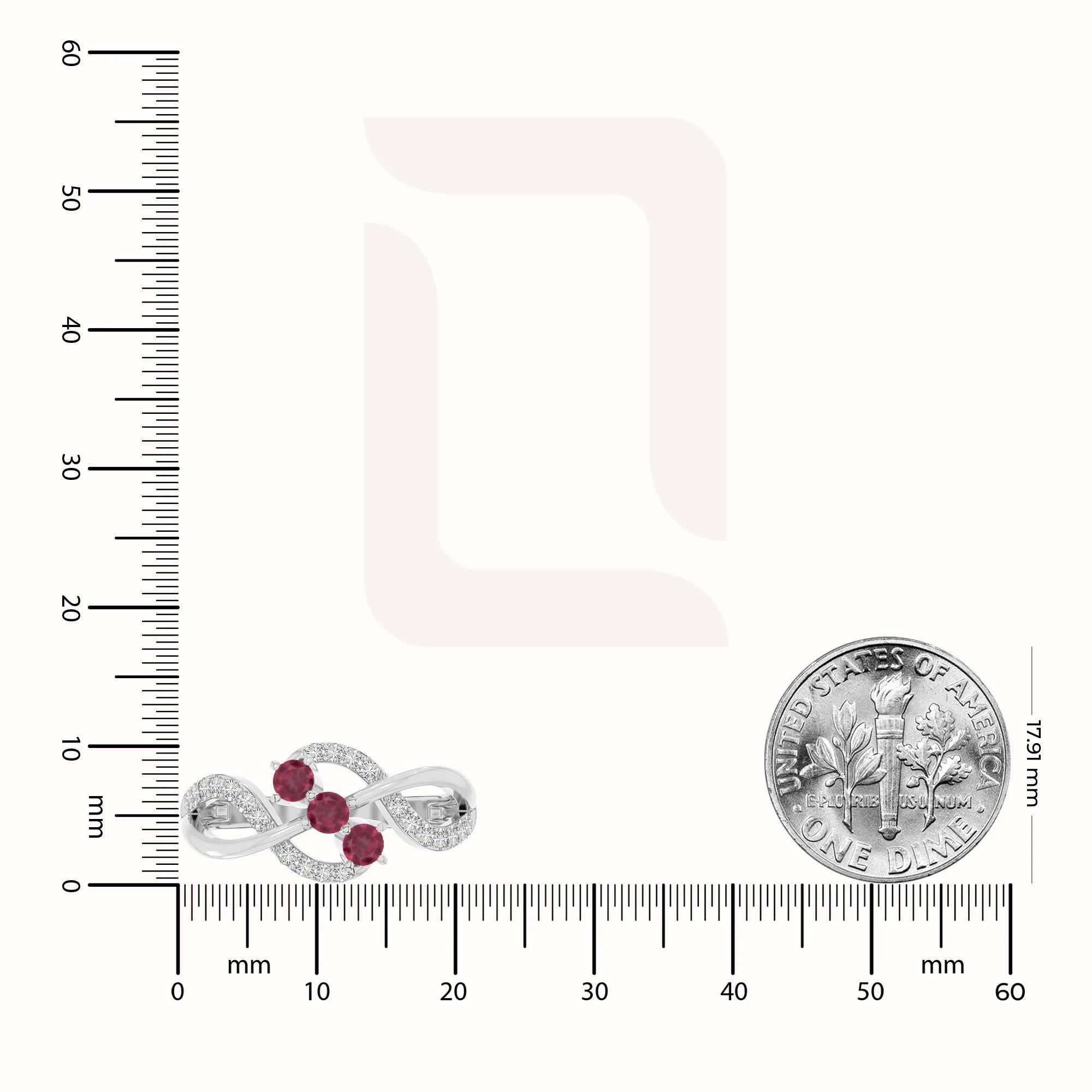 natural ruby infinity promise rings in sterling silver 