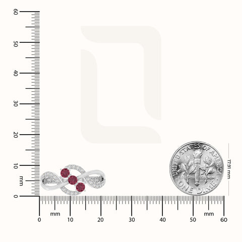 natural ruby infinity promise rings in sterling silver 