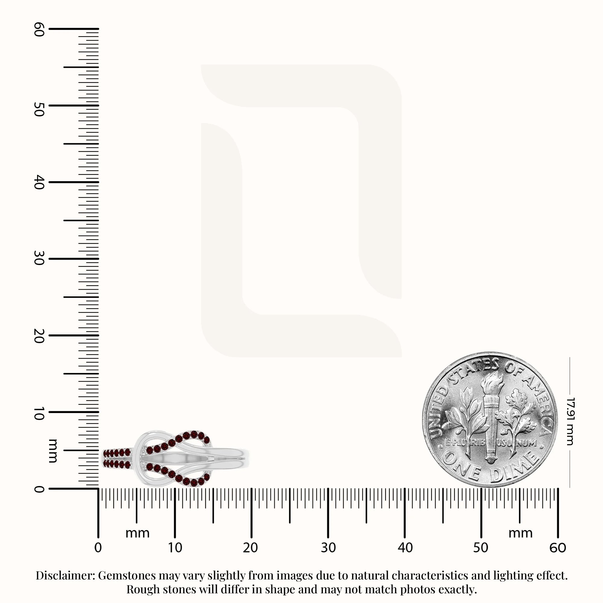 natural garnet infinity knot promise rings in sterling silver 