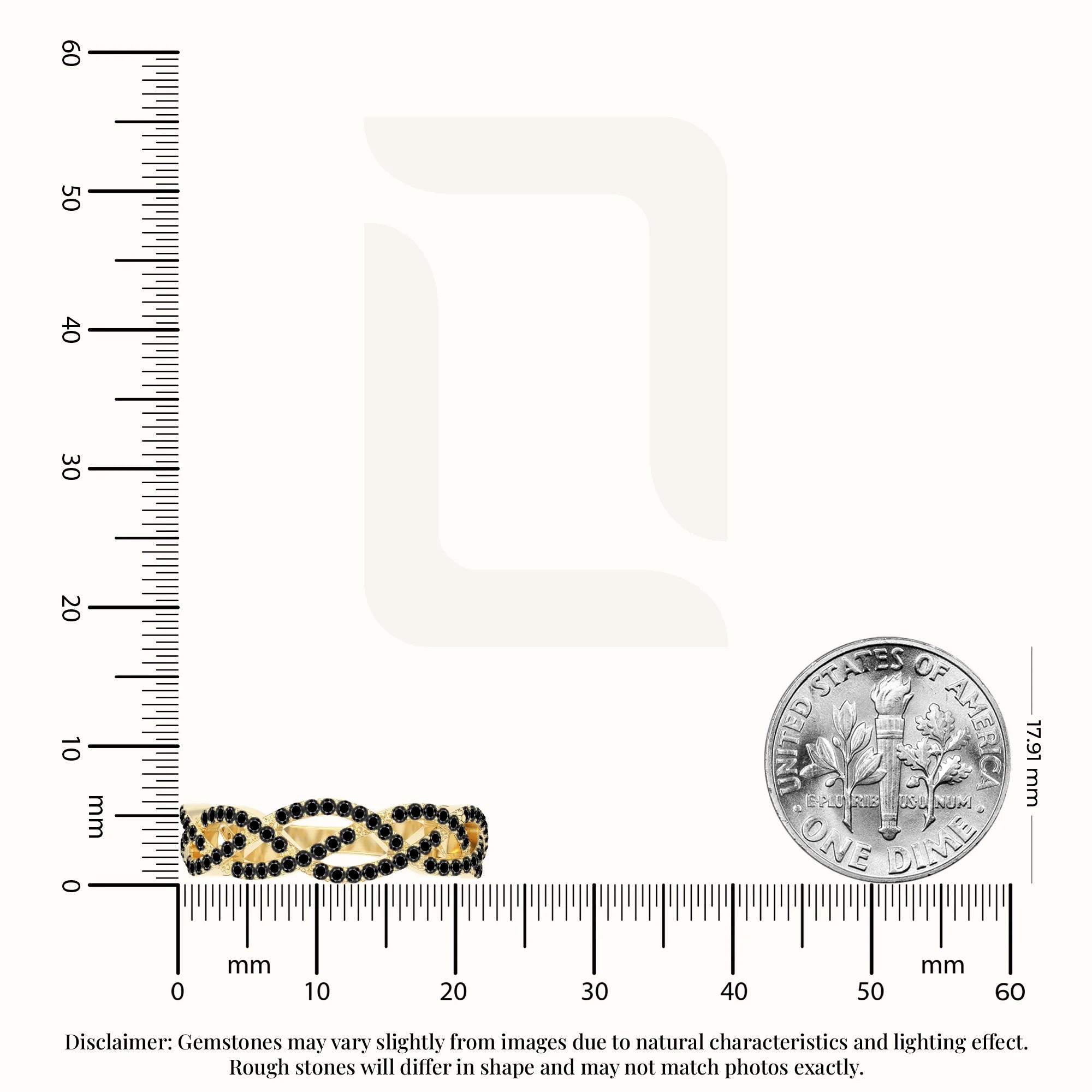 natural black onyx twisted braided wedding band rings in yellow gold vermeil