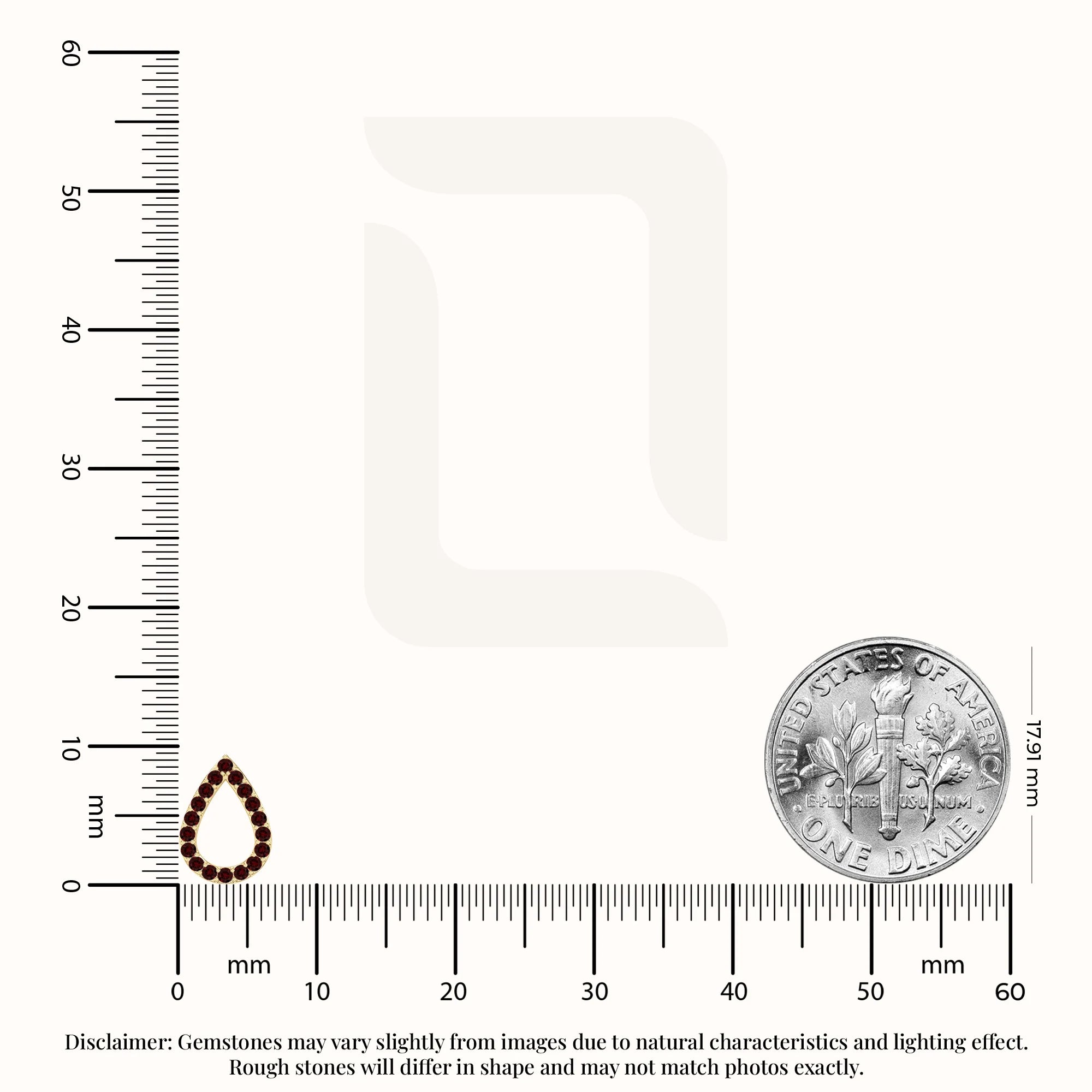 natural garnet teardrop stud earrings in yellow gold vermeil 