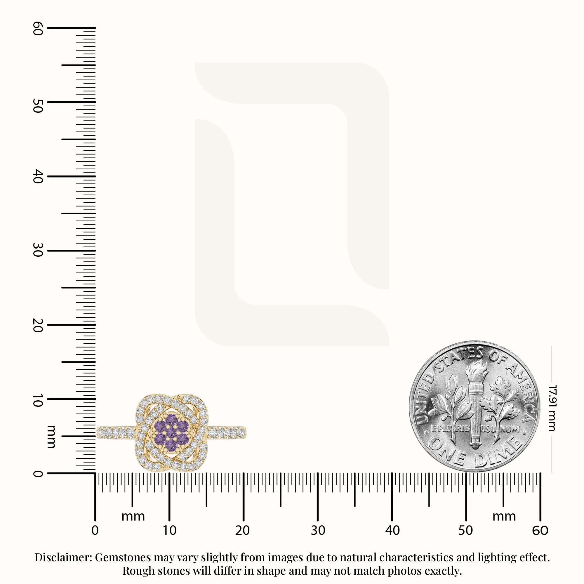 natural amethyst infinity promise rings in yellow gold vermeil