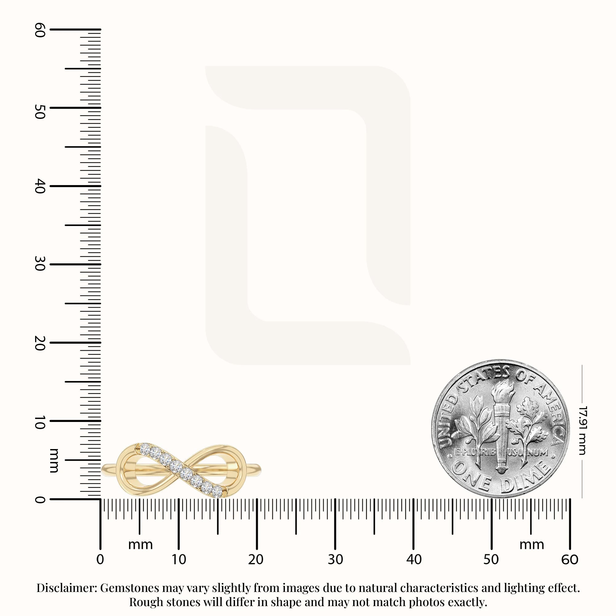 natural moissanite infinity promise rings in yellow gold vermeil
