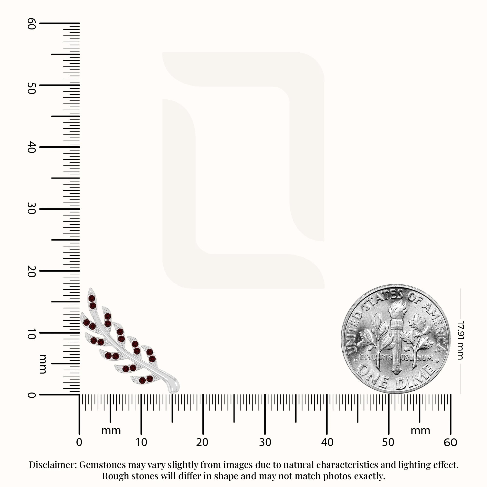 natural garnet leaf climber earrings in sterling silver 