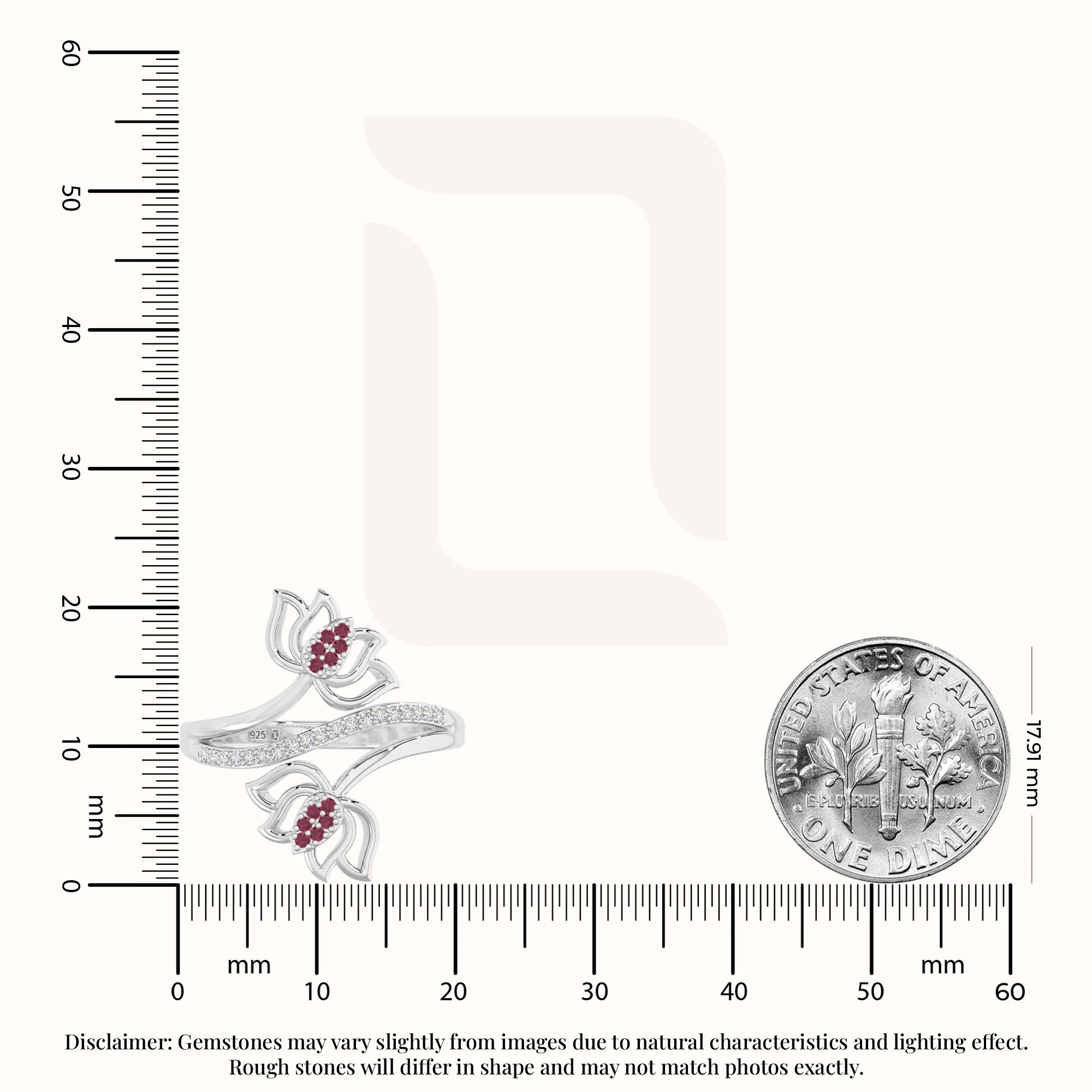 natural ruby lotus blossom rings in sterling silver 