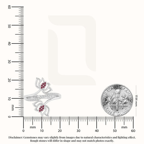 natural ruby lotus blossom rings in sterling silver 