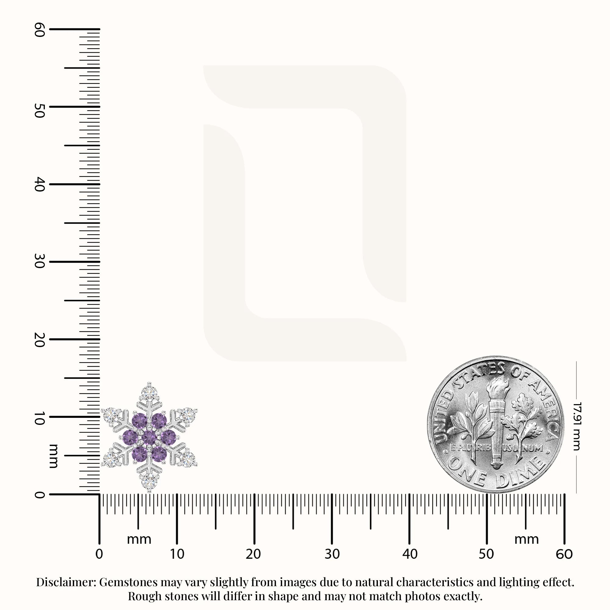 natural amethyst snowflake stud earrings in sterling silver 