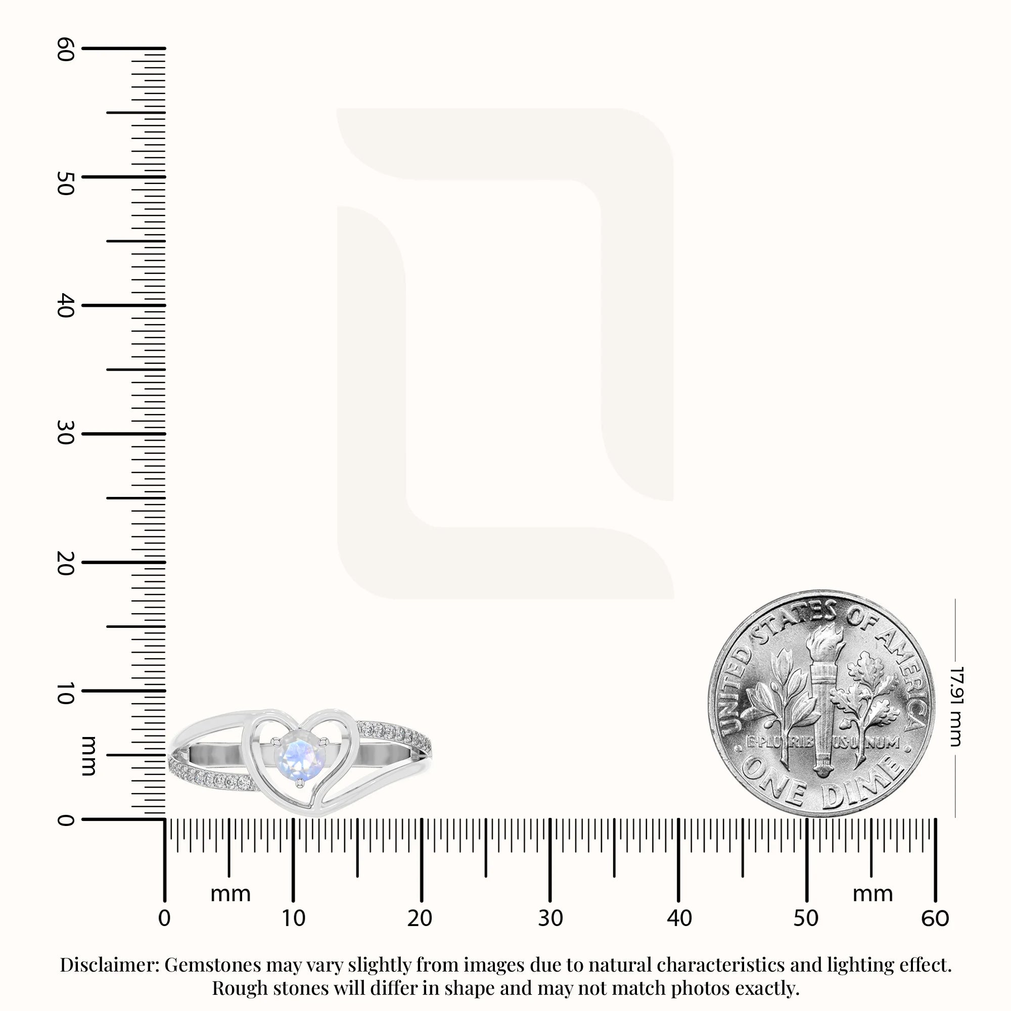 natural rainbow moonstone heart promise rings in sterling silver 