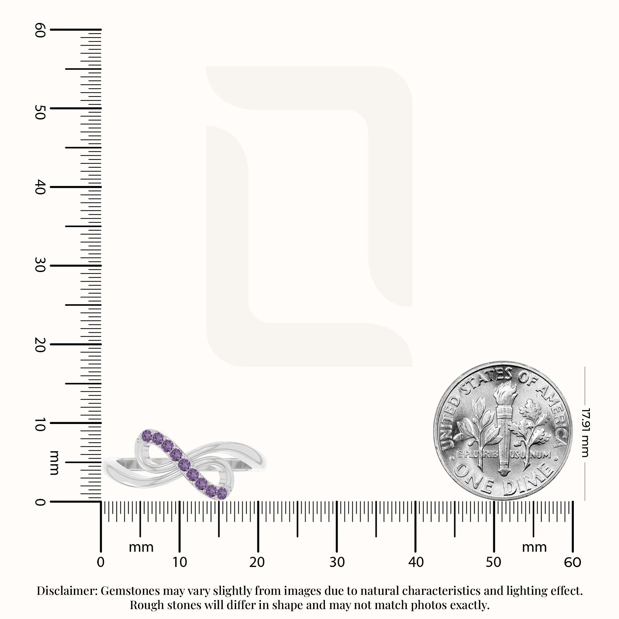 natural amethyst infinity promise rings in sterling silver 